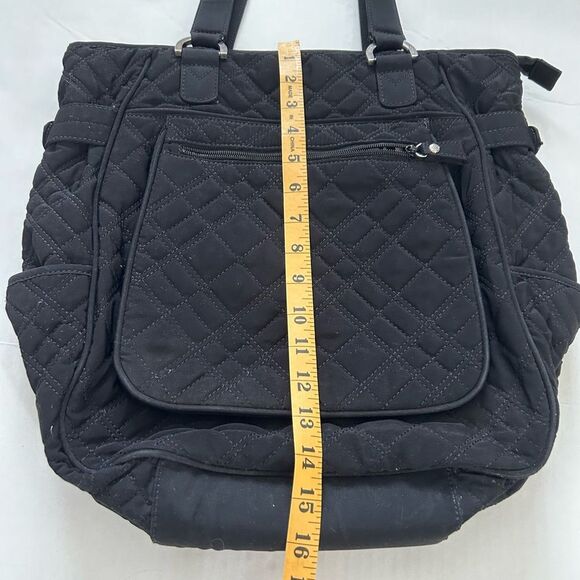 Vera Bradley Black Quilted Zebra Print Lining Tote Bag and Black Zip Wallet Set - Picture 10 of 12
